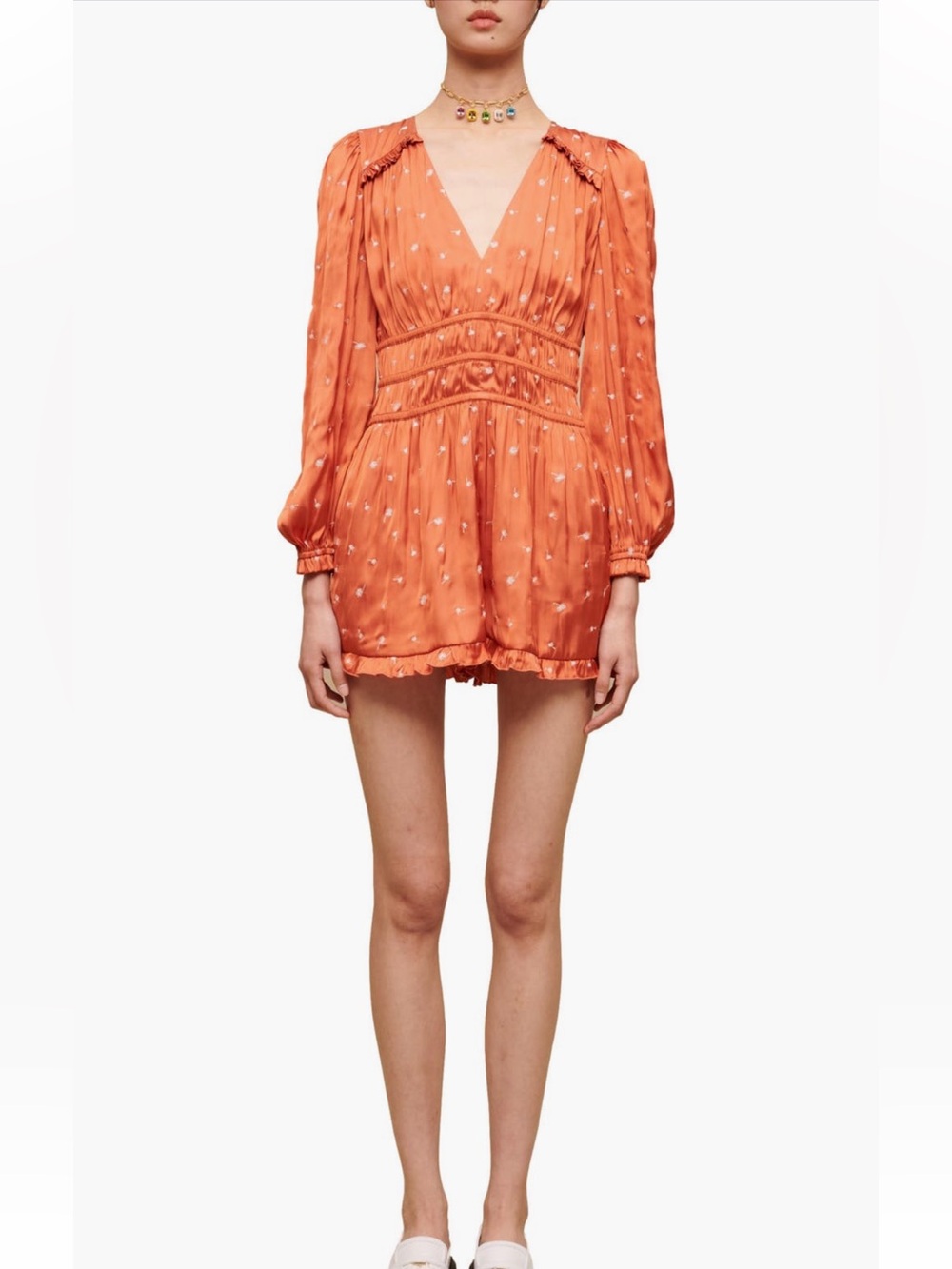 NWT MAJE size 2-4 Iane long sleeve satin romper